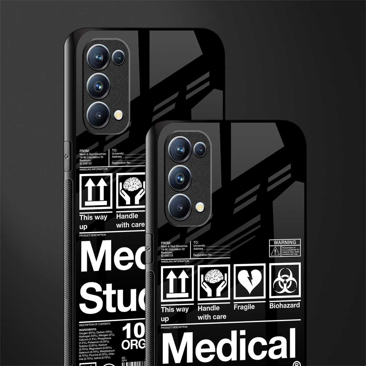 medical student back phone cover | glass case for oppo reno 5