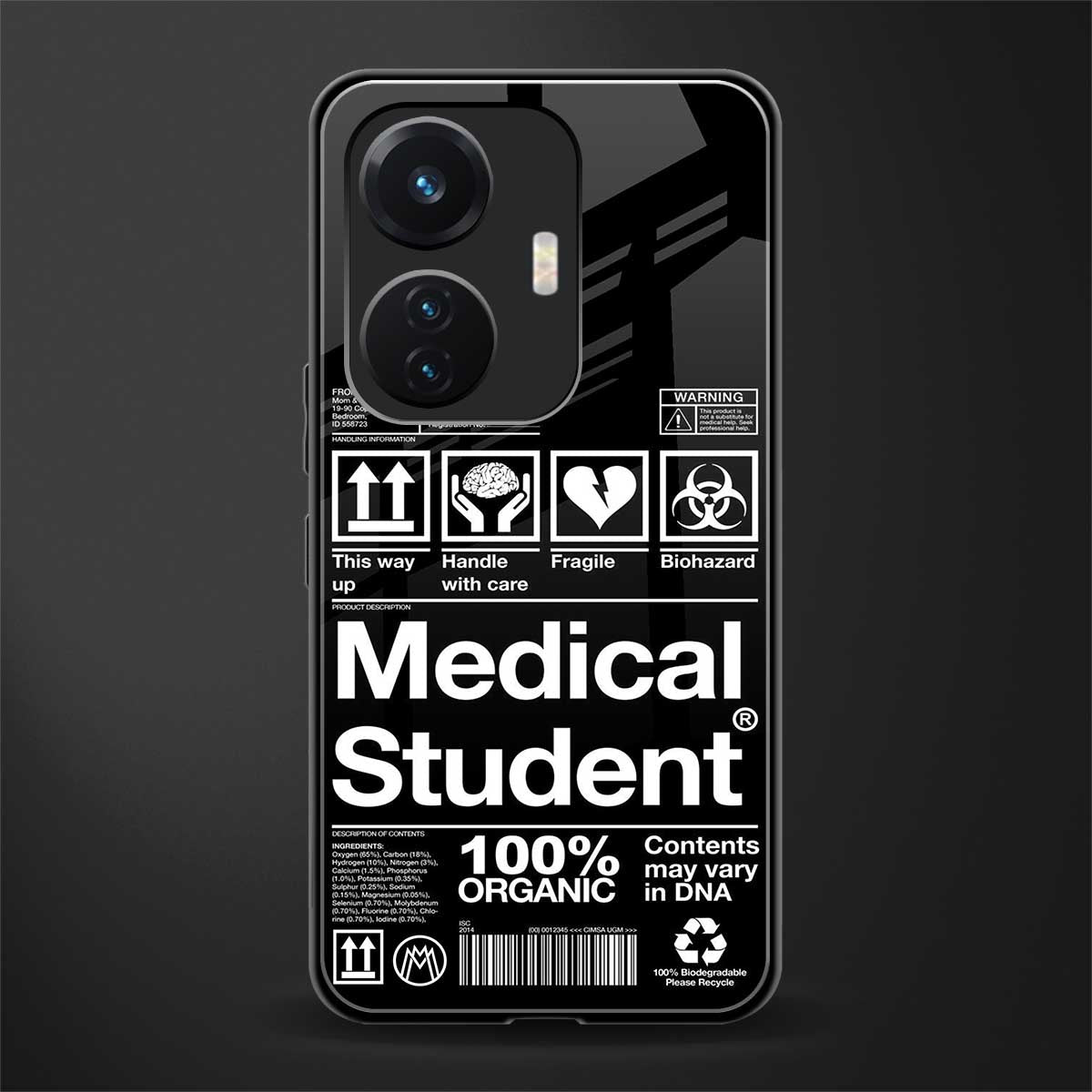 medical student back phone cover | glass case for vivo t1 44w 4g