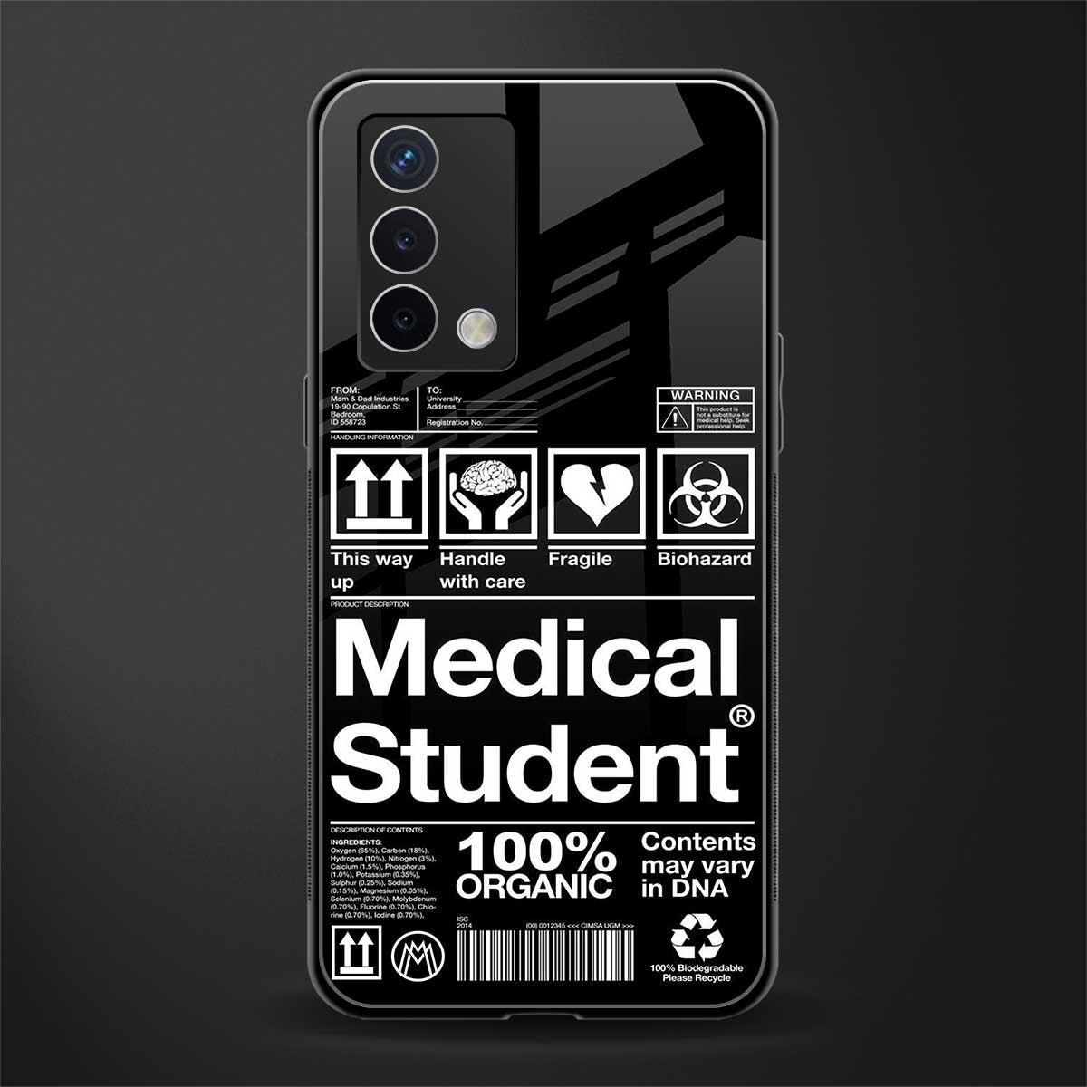 medical student back phone cover | glass case for oppo a74 4g