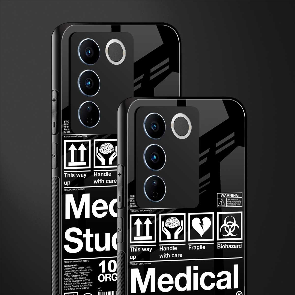 medical student back phone cover | glass case for vivo v27 pro 5g