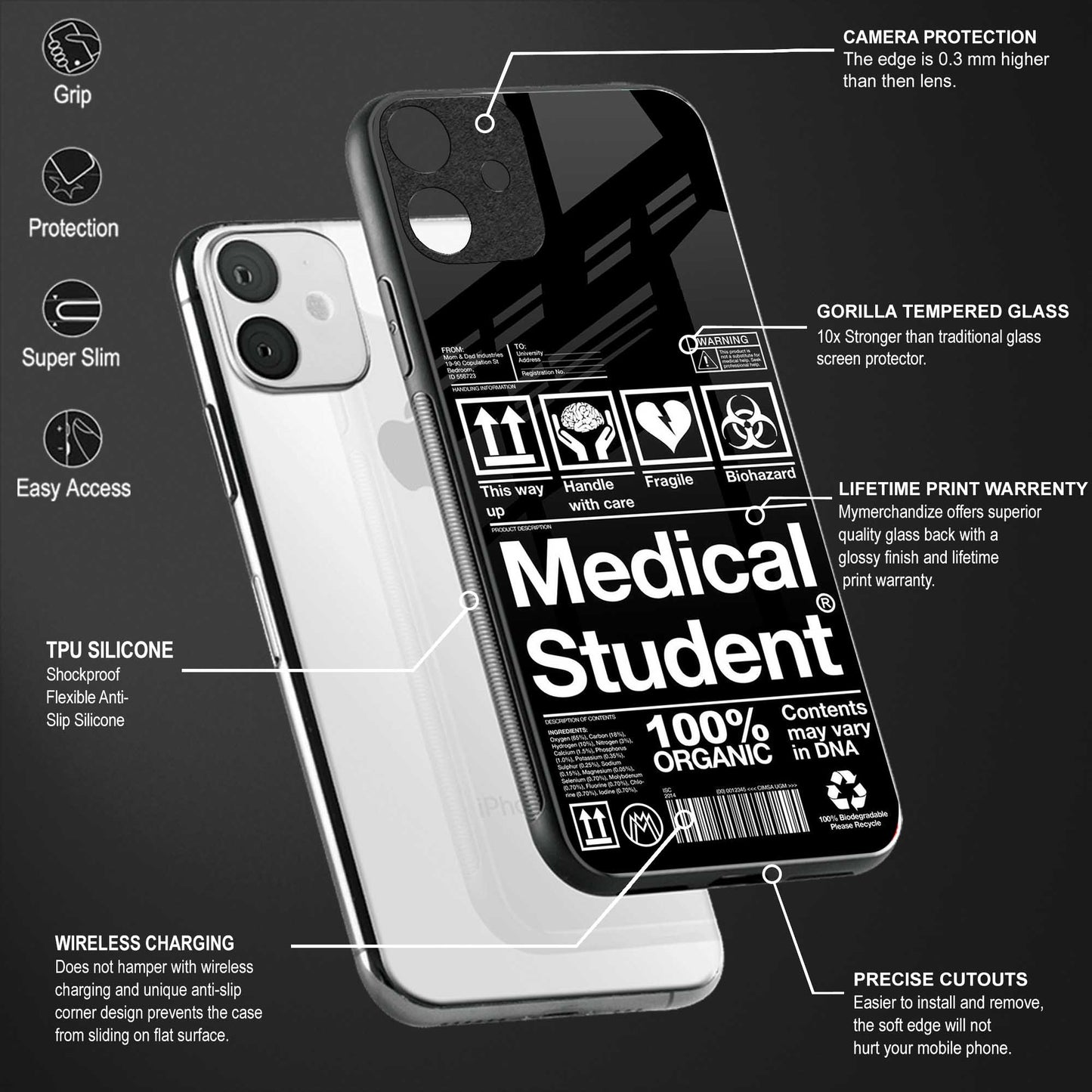 medical student back phone cover | glass case for oneplus nord ce 2 lite 5g