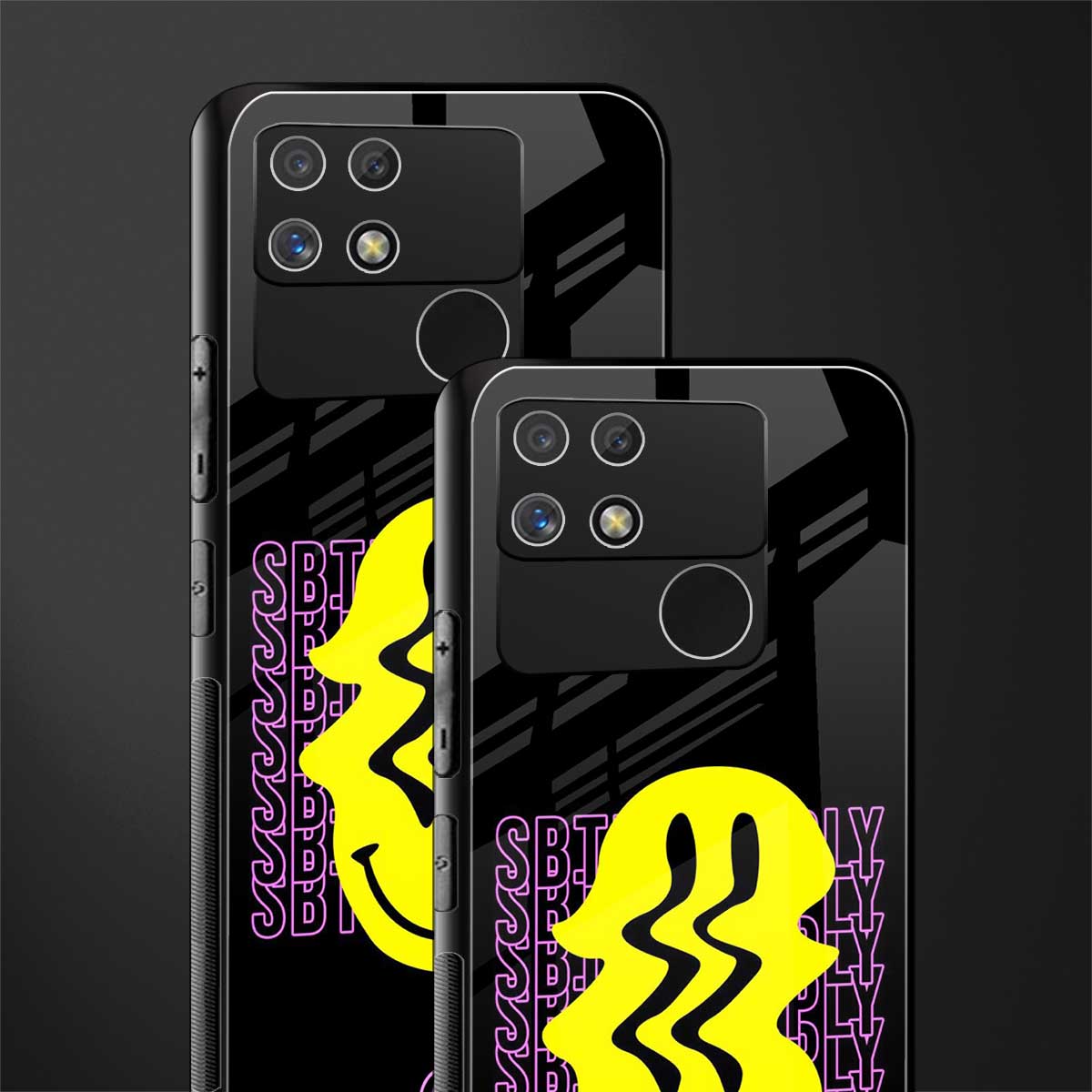 melt smile back phone cover | glass case for realme narzo 50a