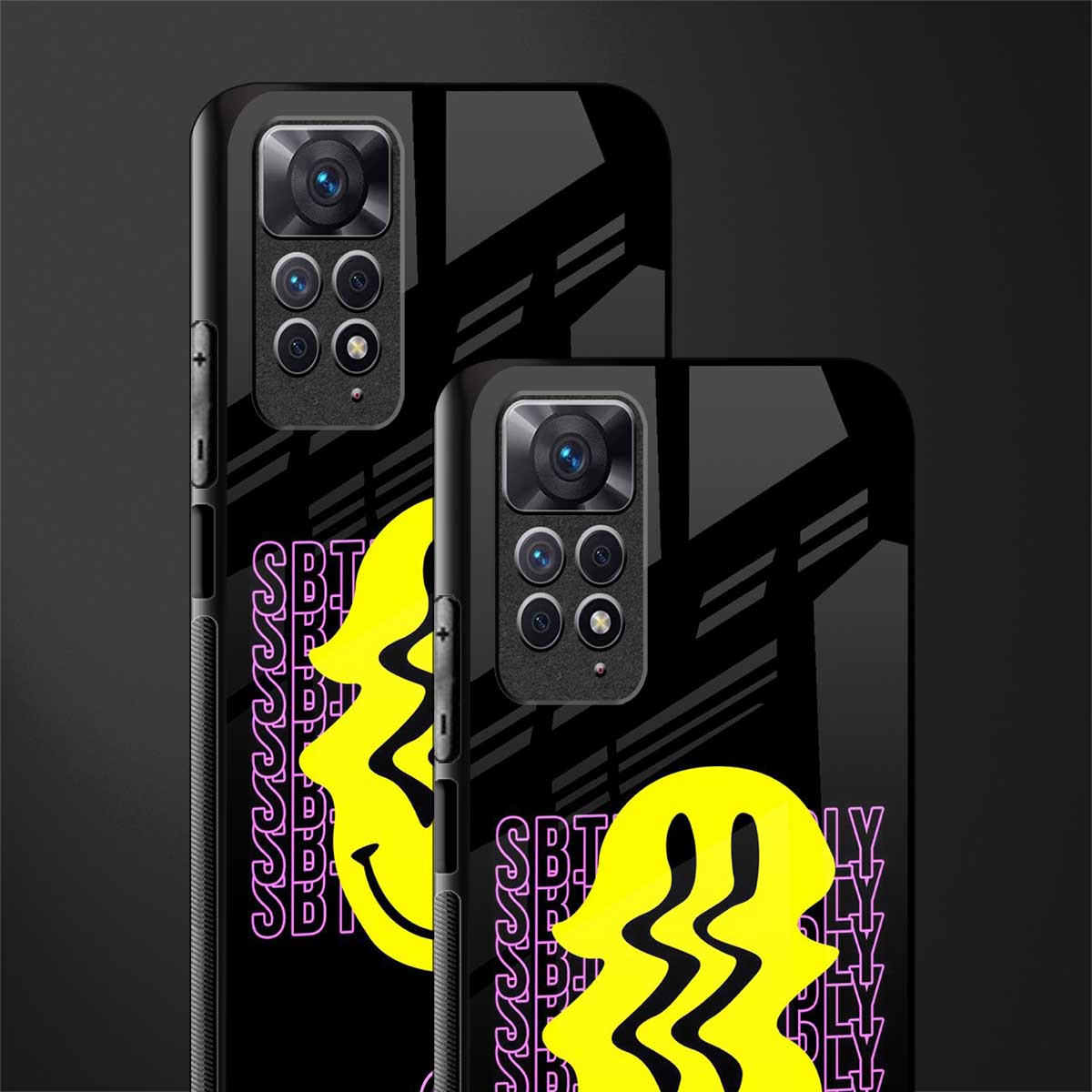 melt smile back phone cover | glass case for redmi note 11 pro plus 4g/5g