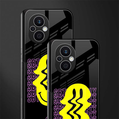 melt smile back phone cover | glass case for oppo f21 pro 5g