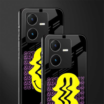 melt smile back phone cover | glass case for vivo y22