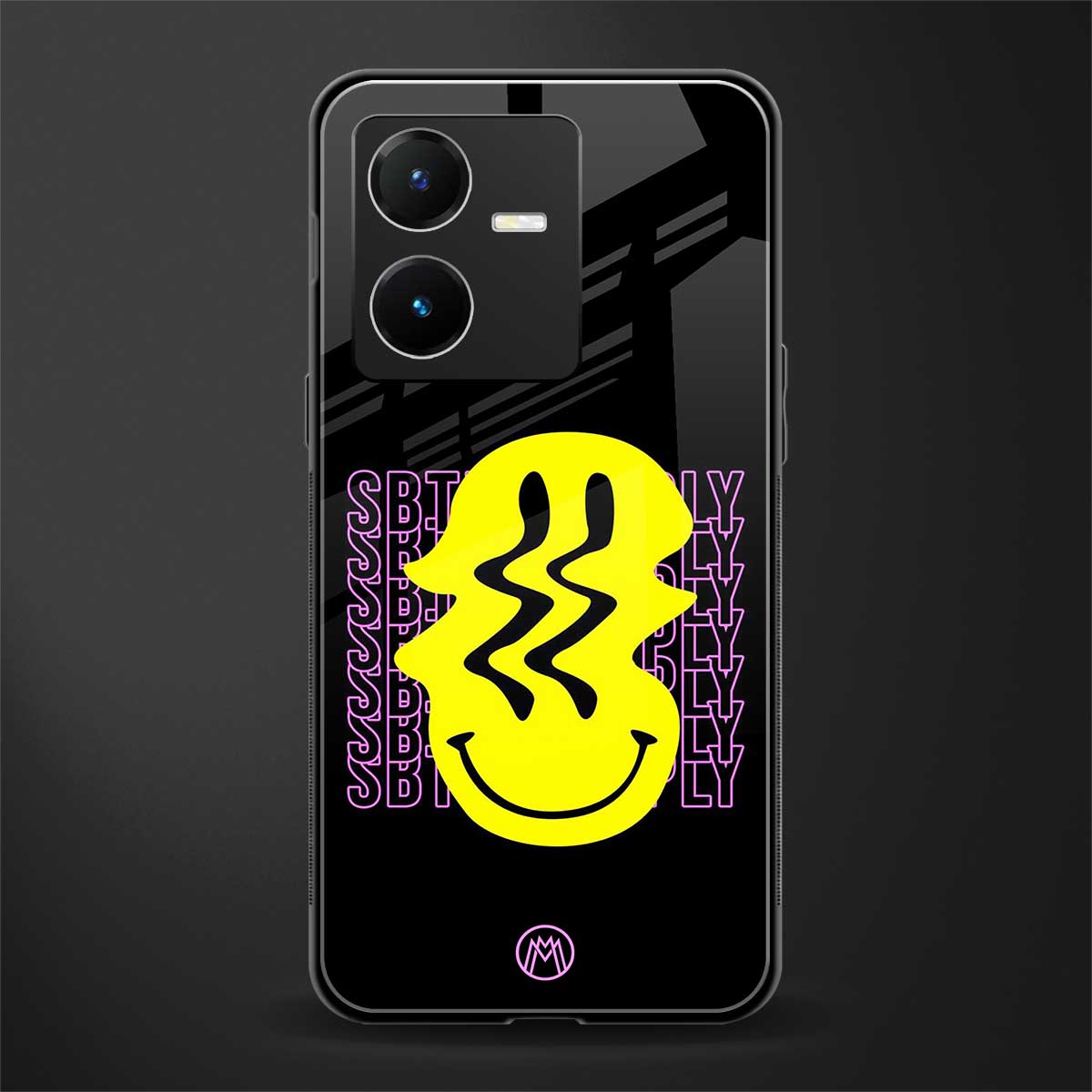 melt smile back phone cover | glass case for vivo y22