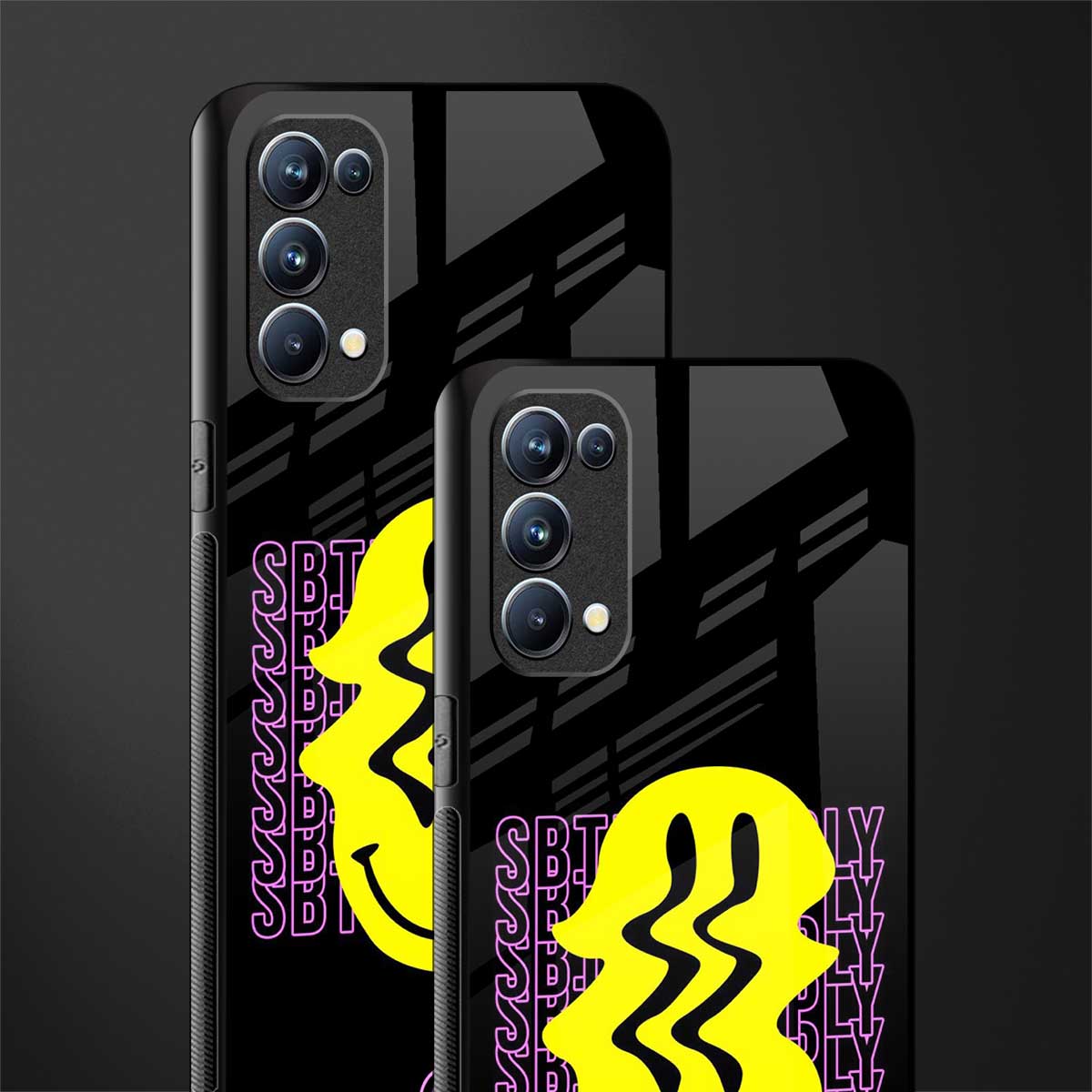 melt smile back phone cover | glass case for oppo reno 5