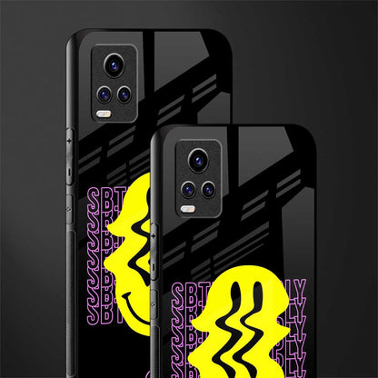 melt smile back phone cover | glass case for vivo v21e 4g