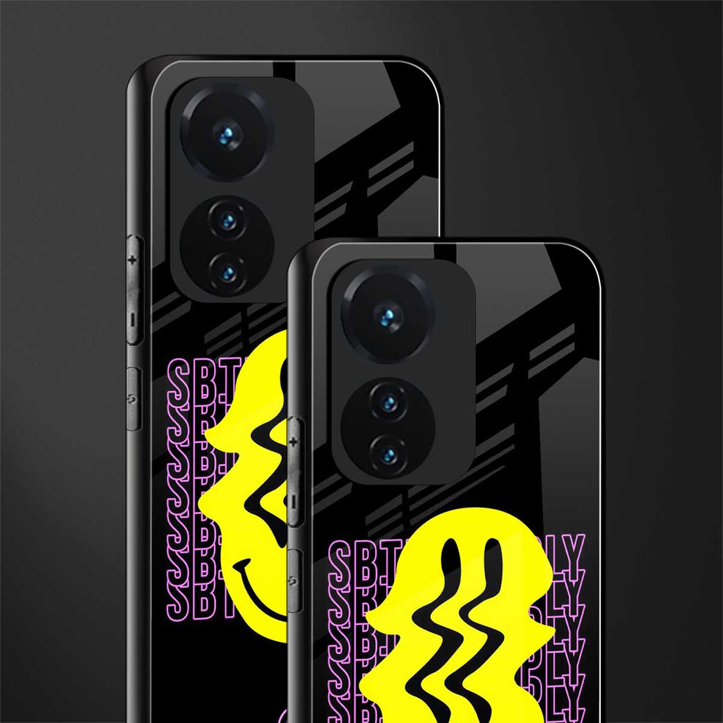 melt smile back phone cover | glass case for vivo t1 44w 4g
