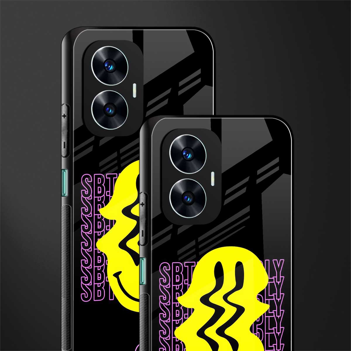 melt smile back phone cover | glass case for realme c55