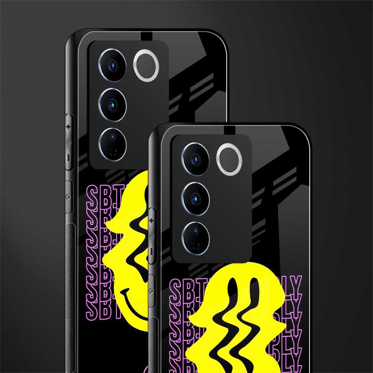 melt smile back phone cover | glass case for vivo v27 pro 5g