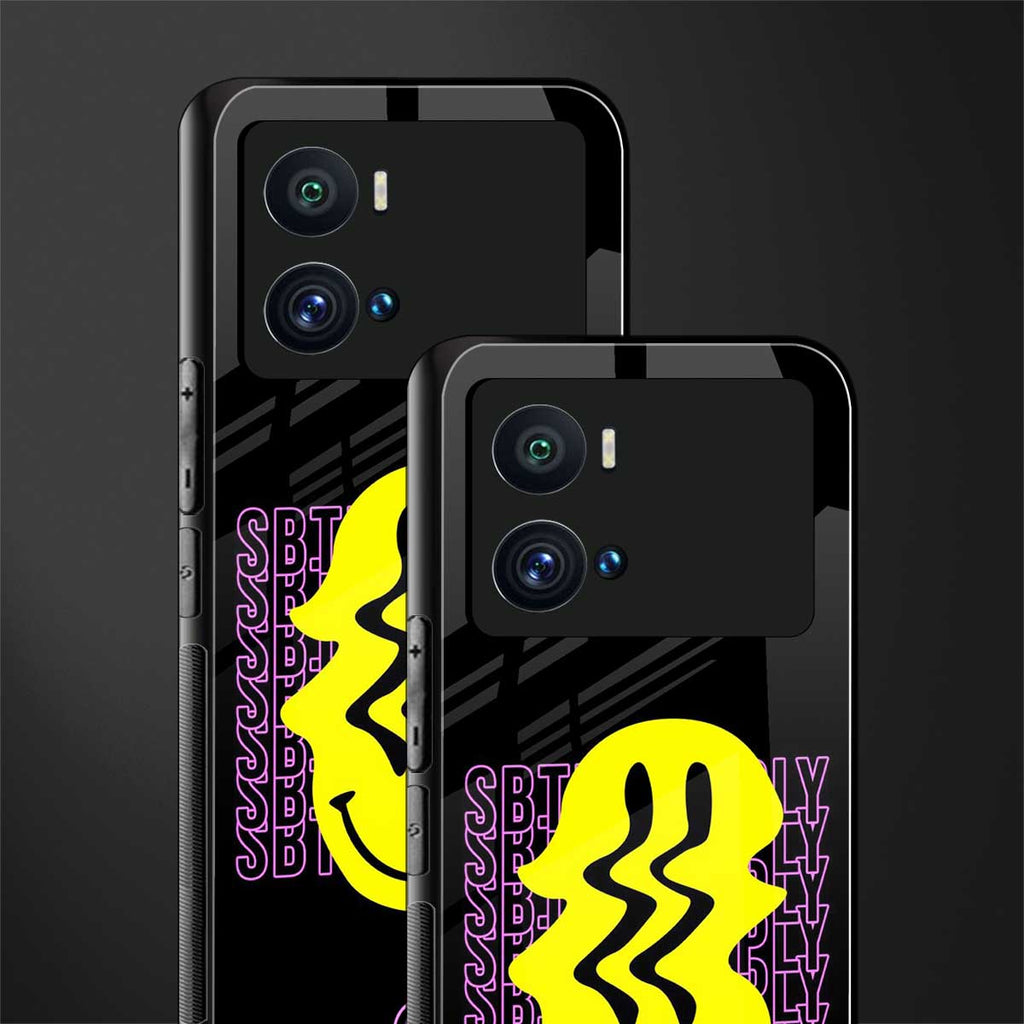 melt smile back phone cover | glass case for iQOO 9 Pro
