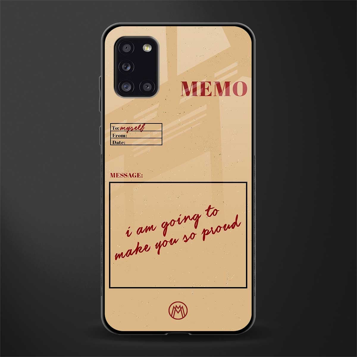 memo glass case for samsung galaxy a31 image