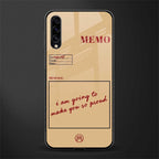 memo glass case for samsung galaxy a70 image
