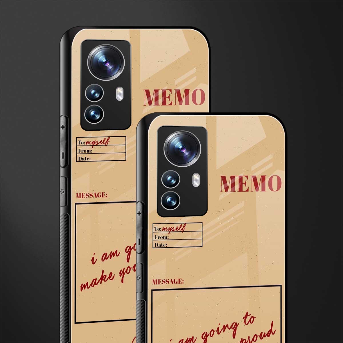 memo back phone cover | glass case for xiaomi 12 pro