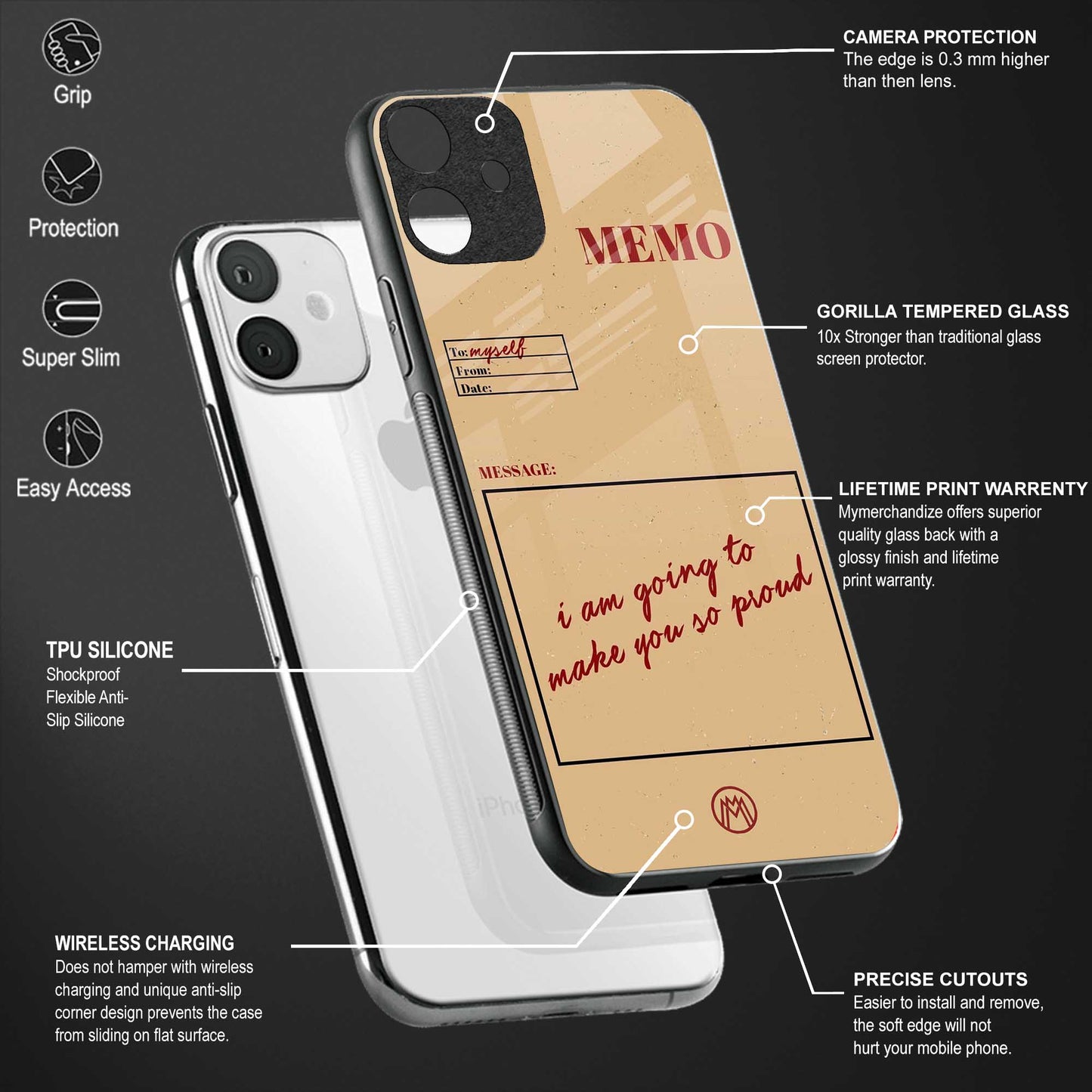 memo back phone cover | glass case for vivo y22