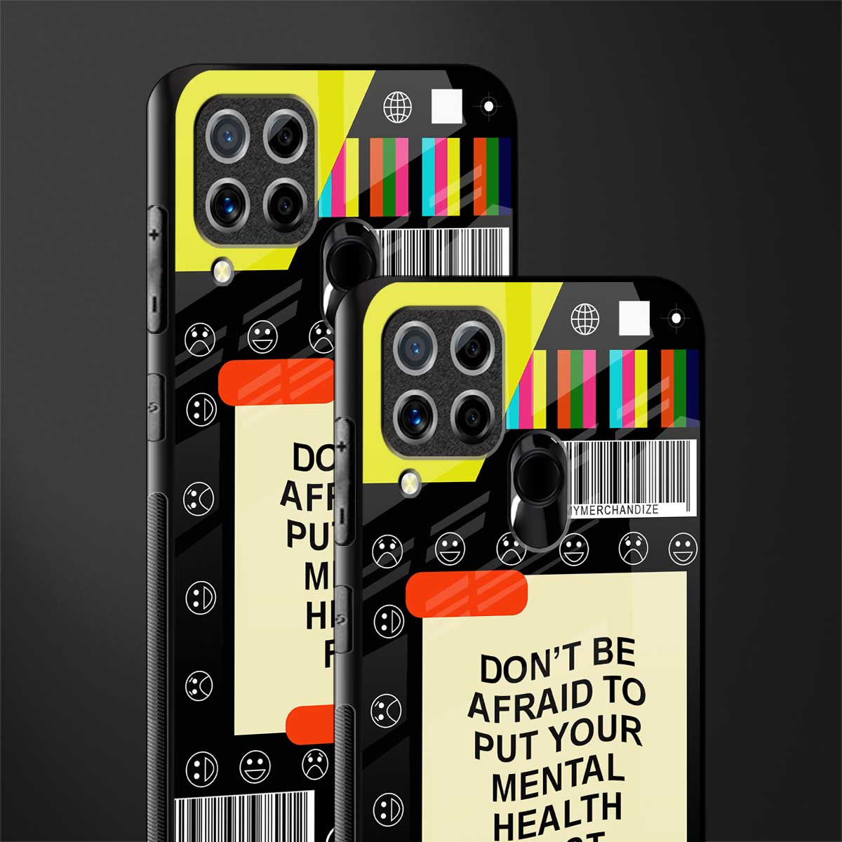 mental health glass case for realme c15 image-2