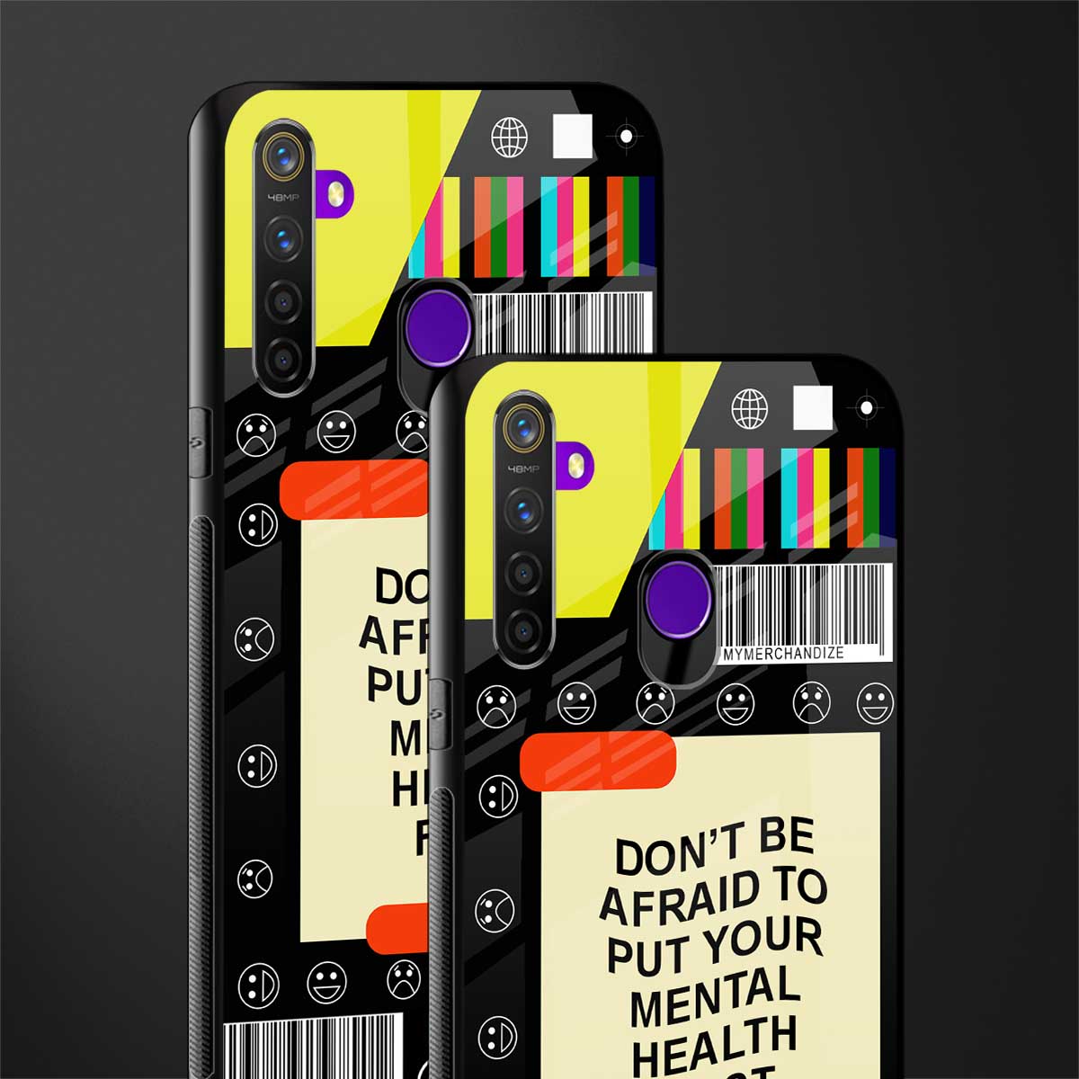 mental health glass case for realme 5i image-2