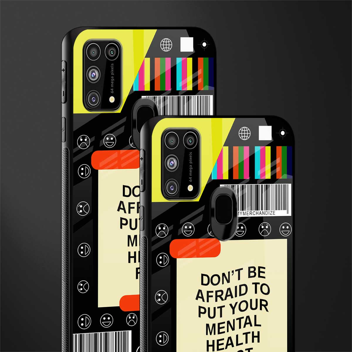 mental health glass case for samsung galaxy f41 image-2
