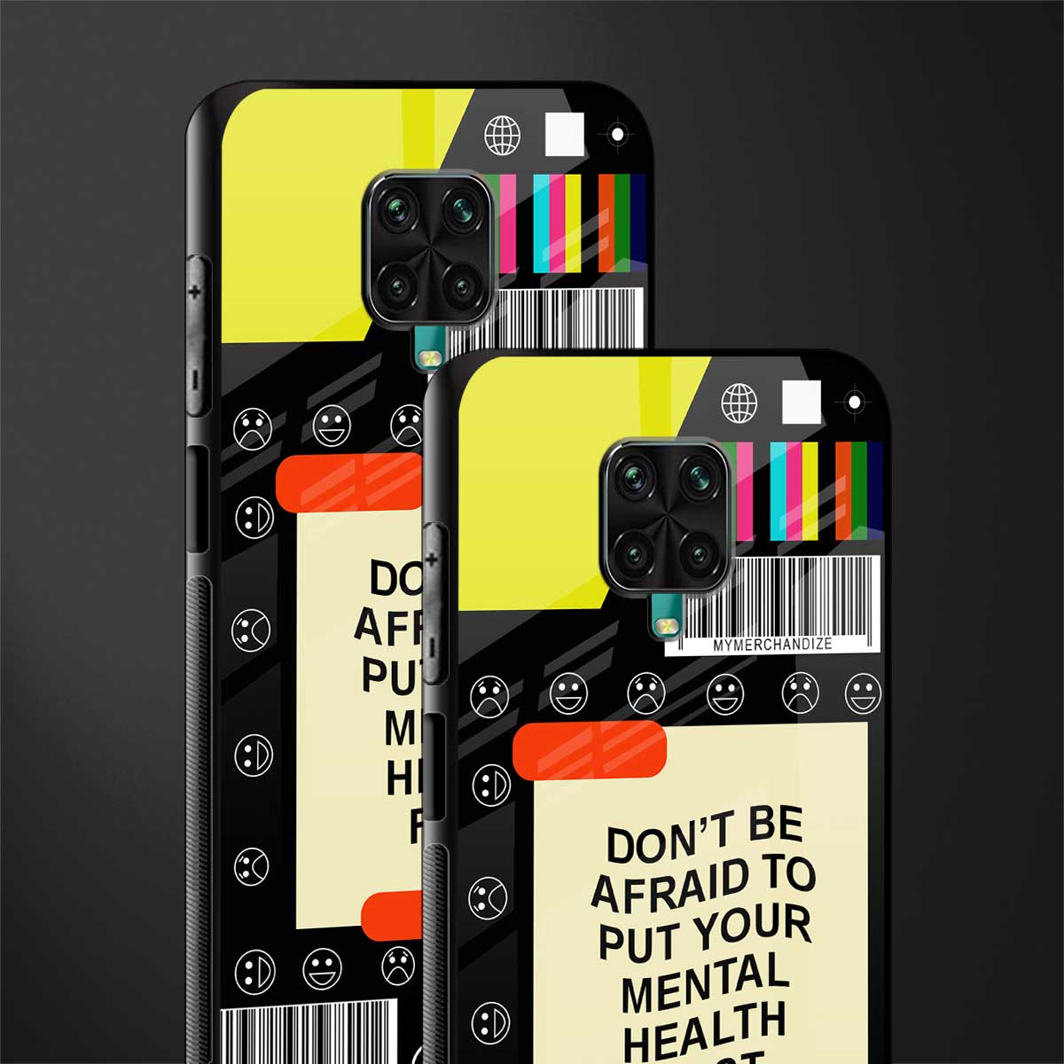 mental health glass case for redmi note 9 pro max image-2