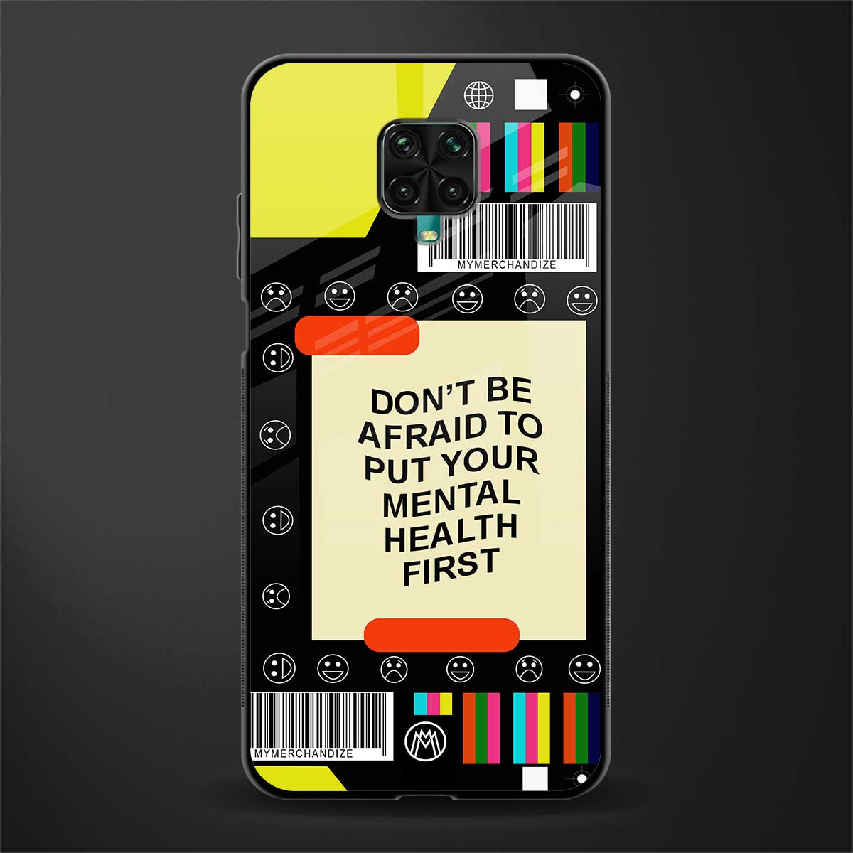 mental health glass case for redmi note 9 pro image