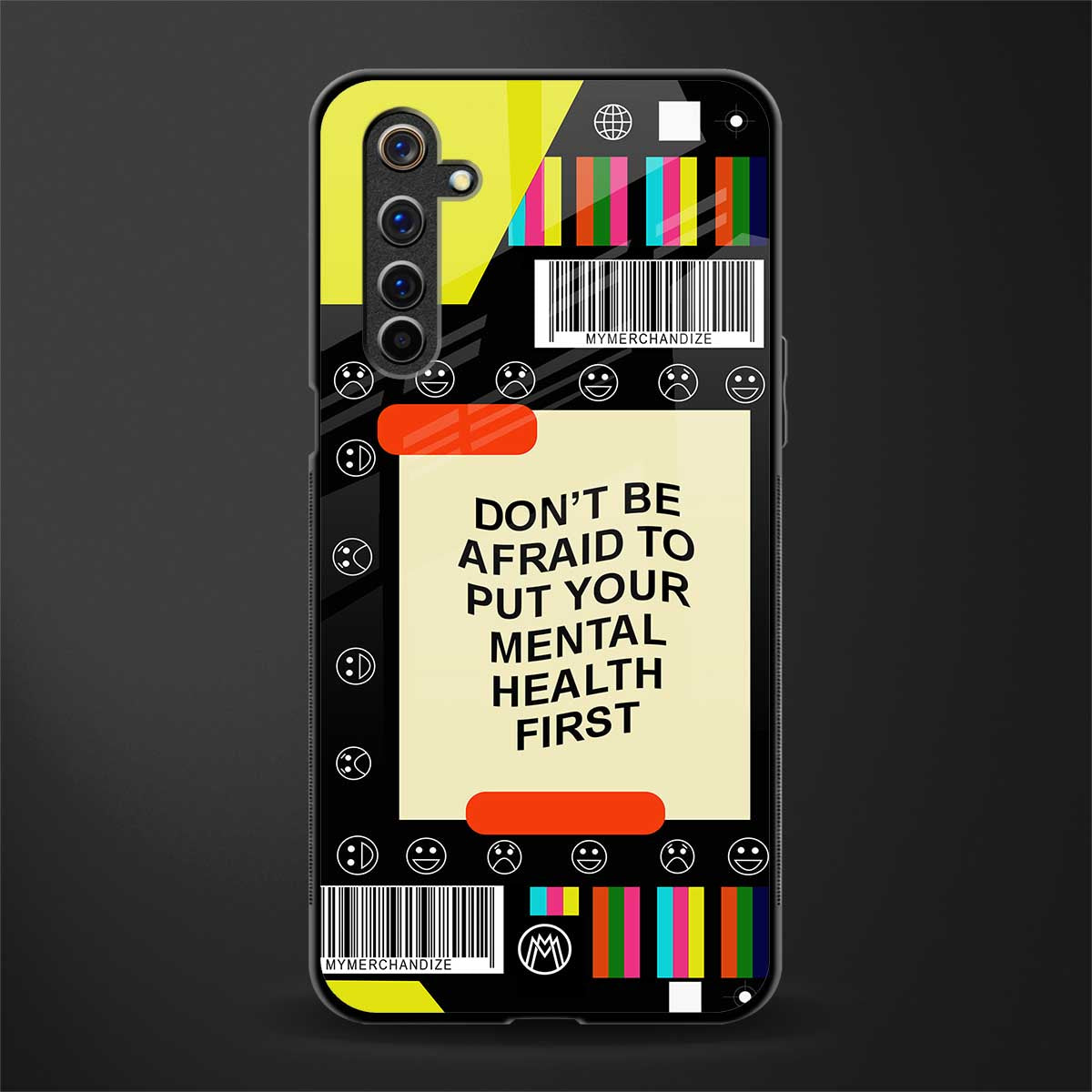 mental health glass case for realme 6i image