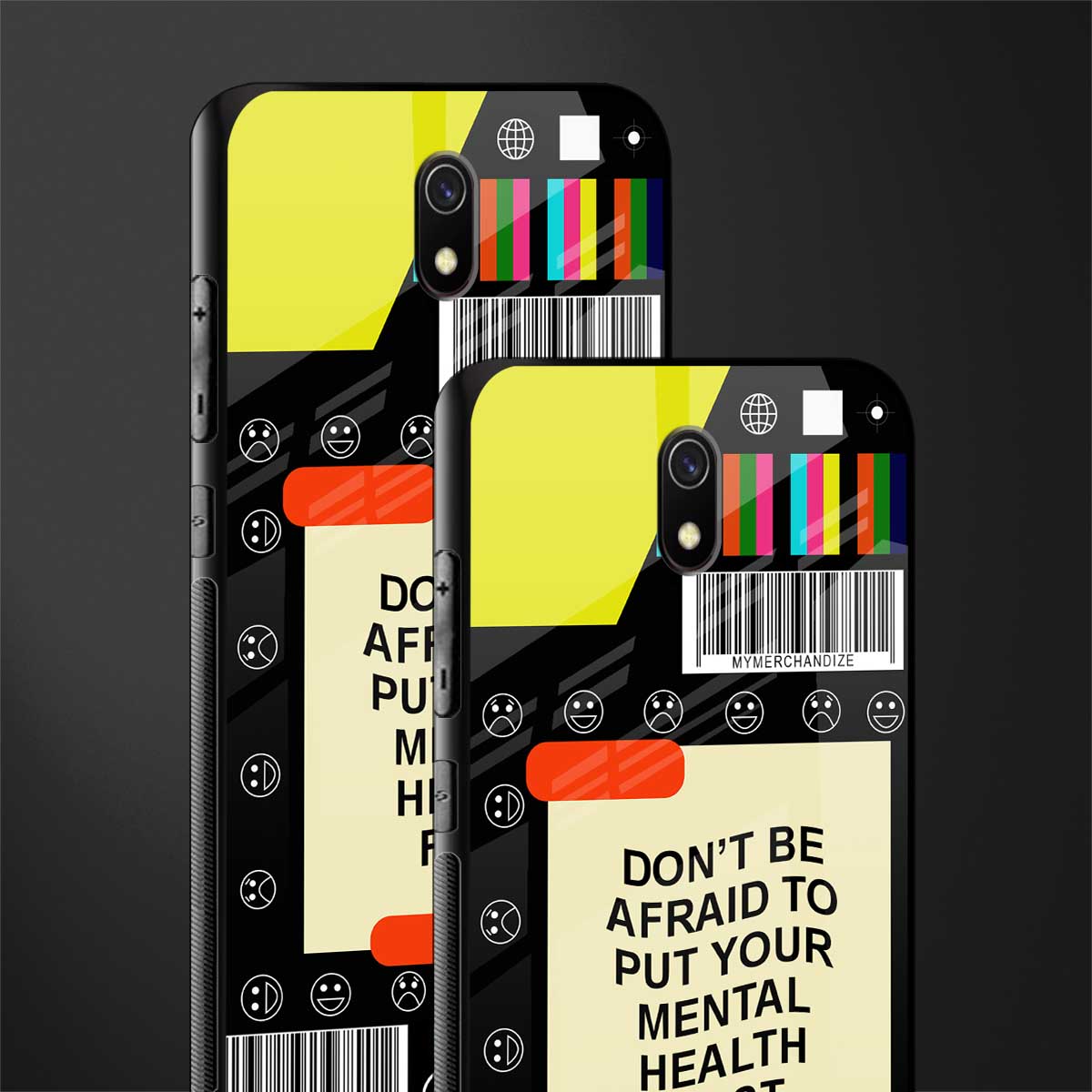 mental health glass case for redmi 8a image-2