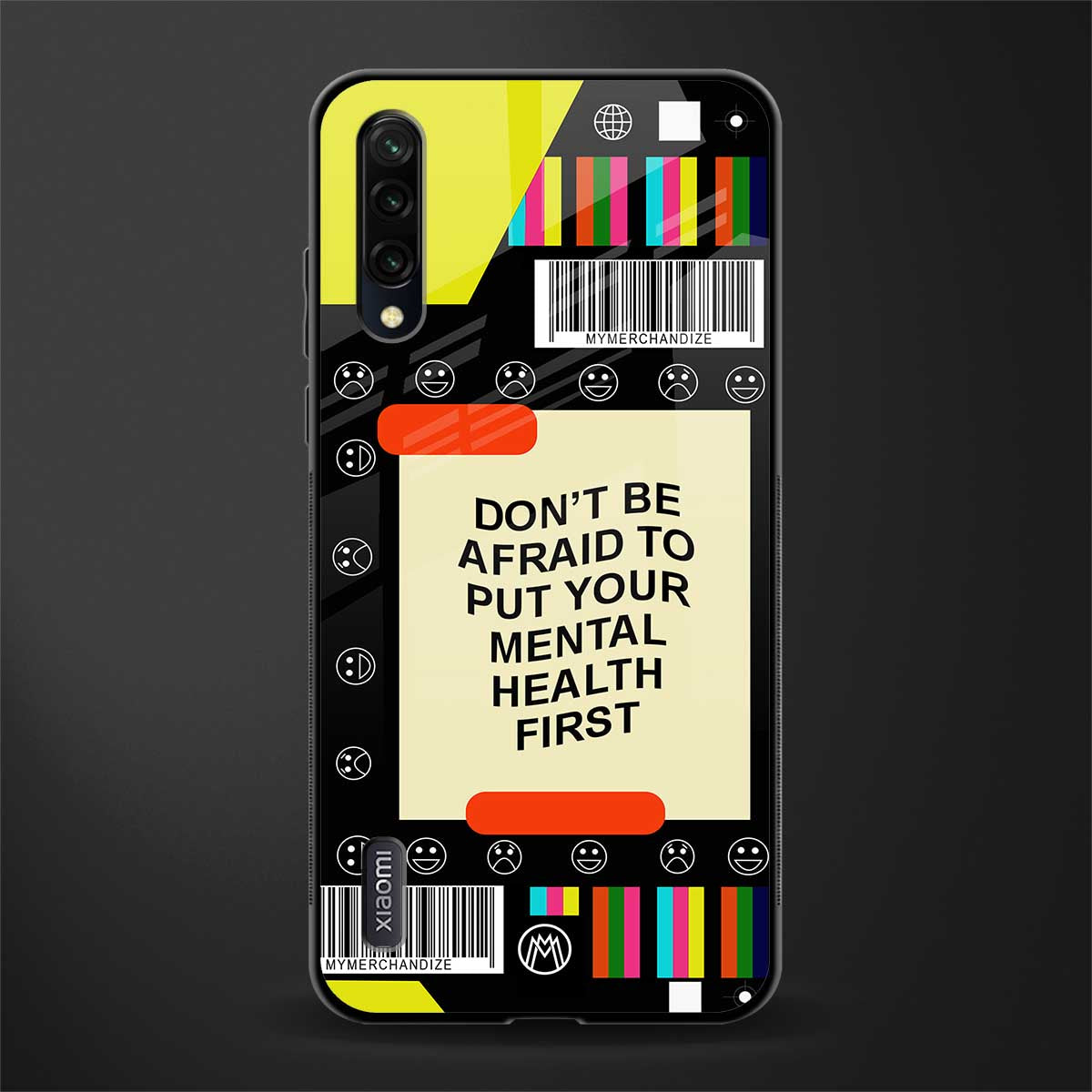 mental health glass case for mi a3 redmi a3 image