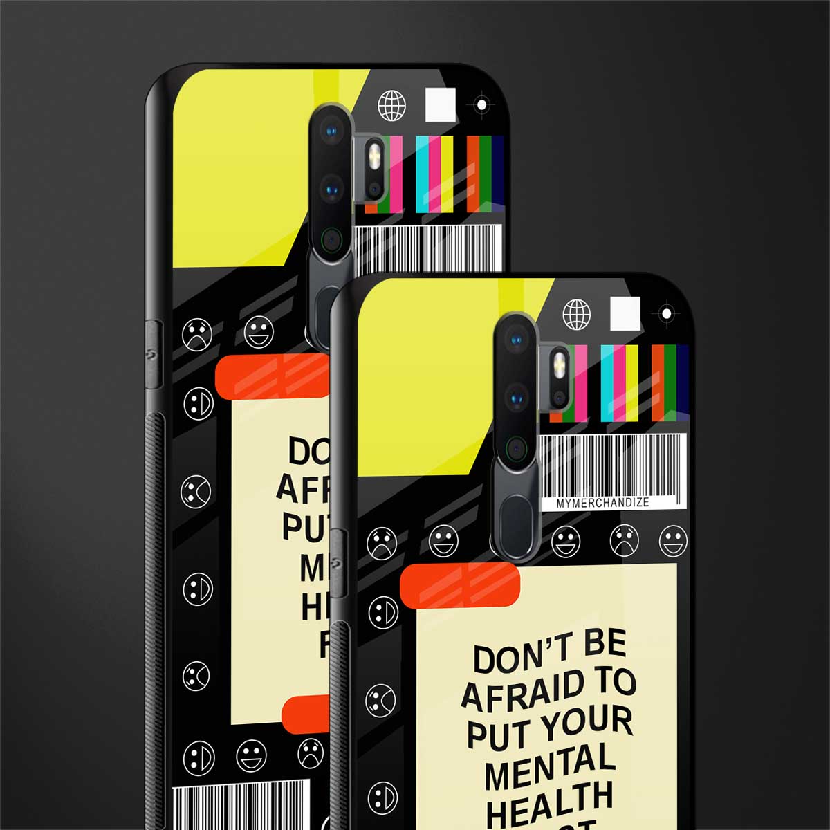 mental health glass case for oppo a5 2020 image-2