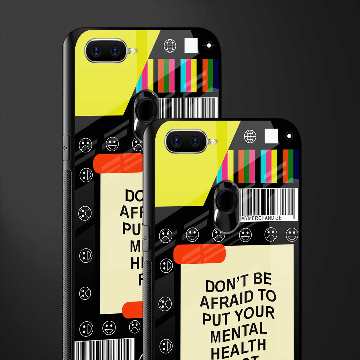 mental health glass case for oppo a7 image-2