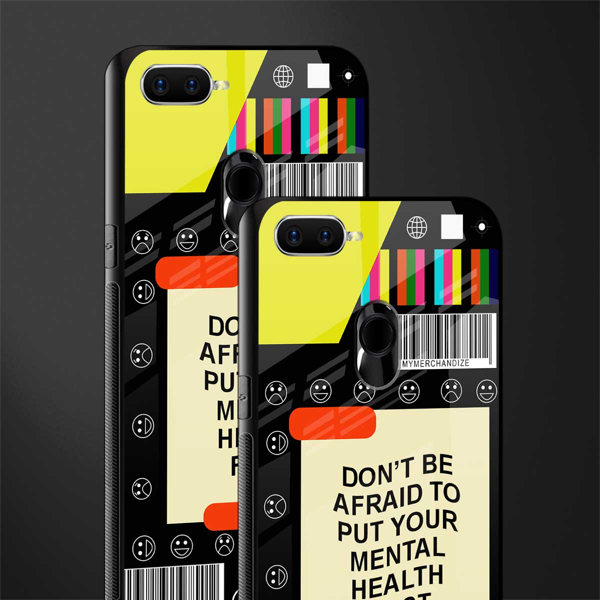 mental health glass case for oppo a5s image-2