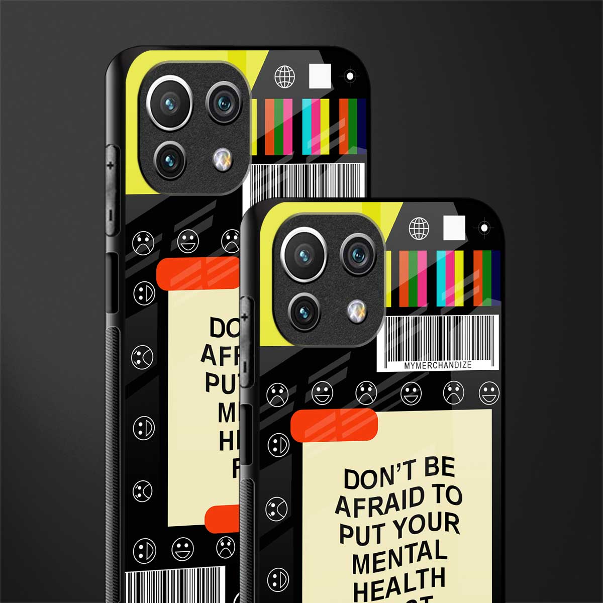 mental health glass case for mi 11 lite image-2