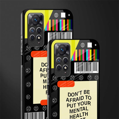 mental health glass case for redmi note 11 image-2