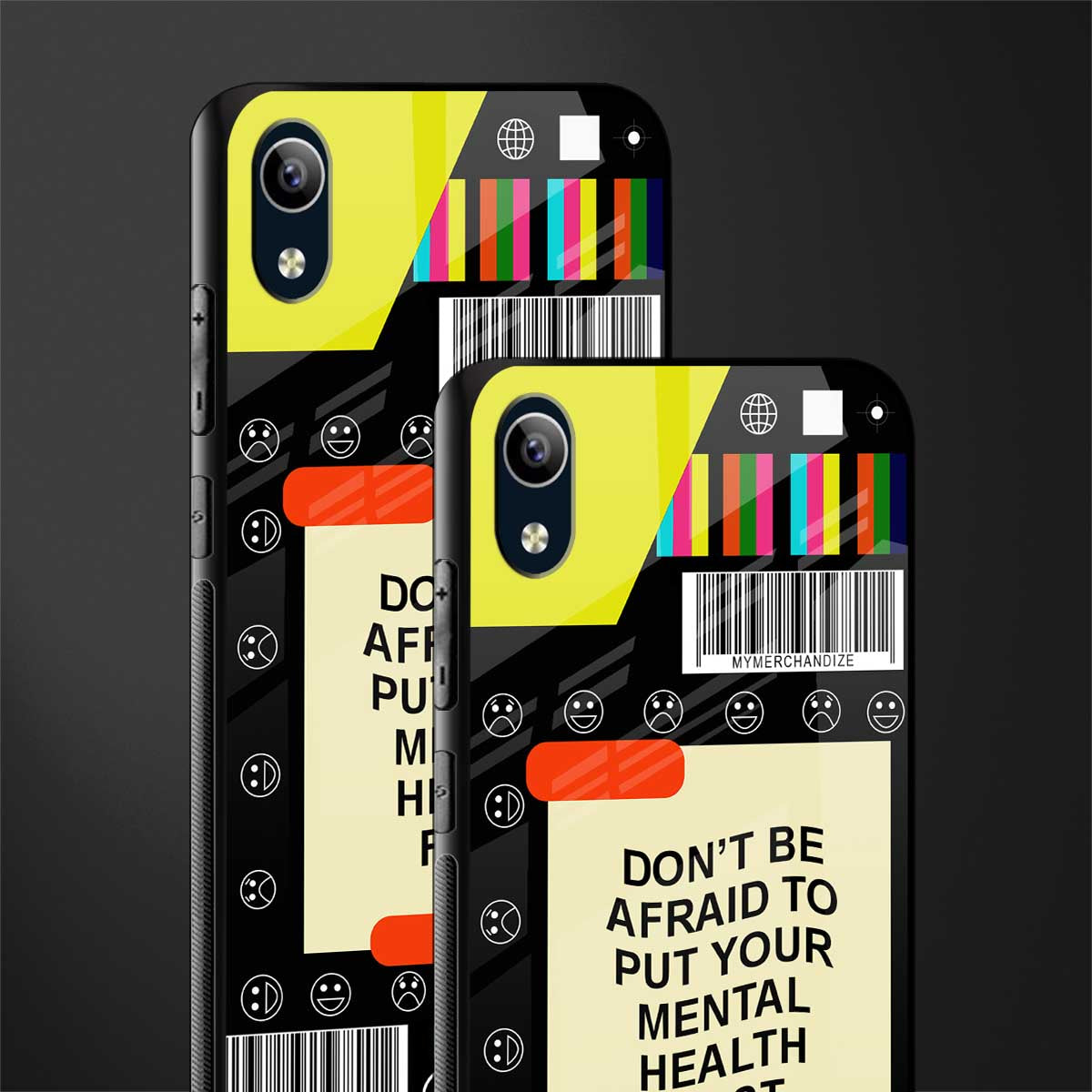 mental health glass case for vivo y1s without fingerprint image-2