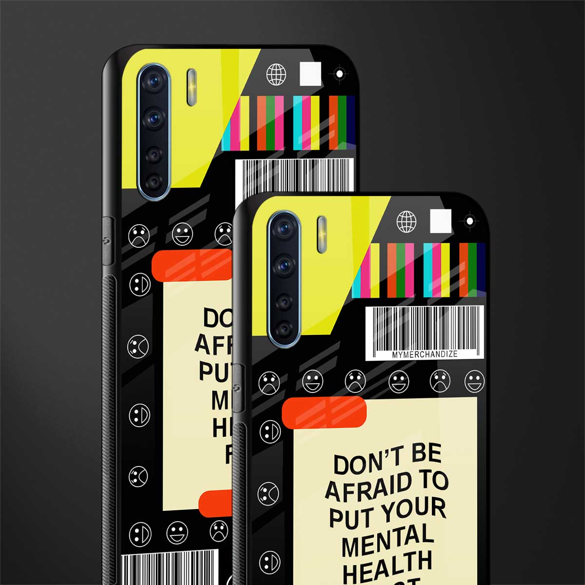 mental health glass case for oppo f15 image-2