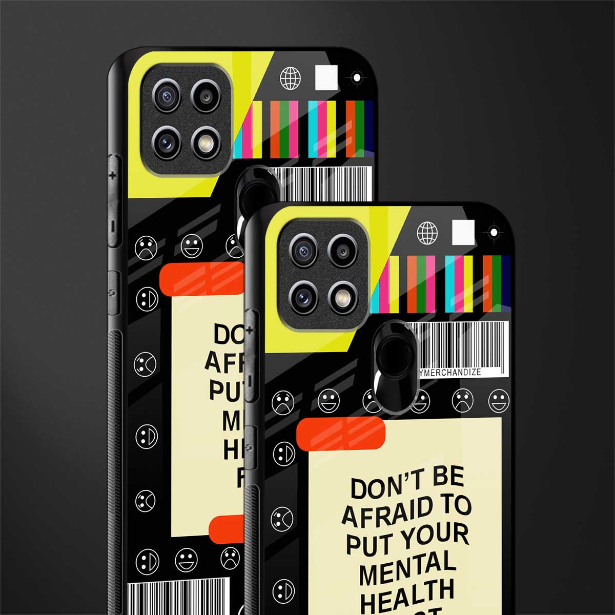 mental health glass case for oppo a15s image-2