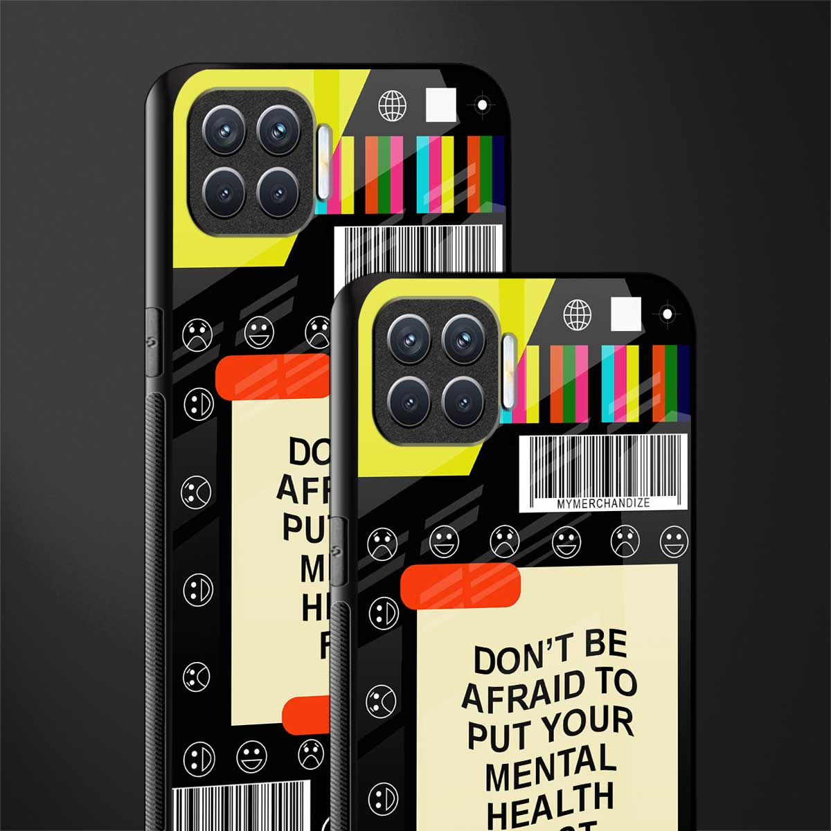 mental health glass case for oppo f17 image-2