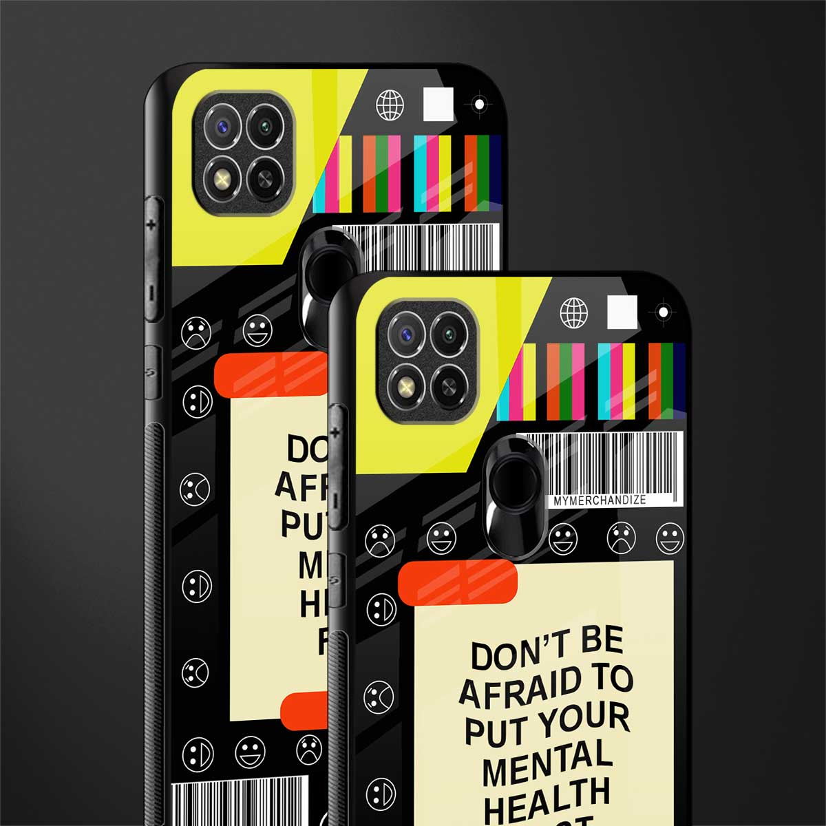 mental health glass case for redmi 9 image-2