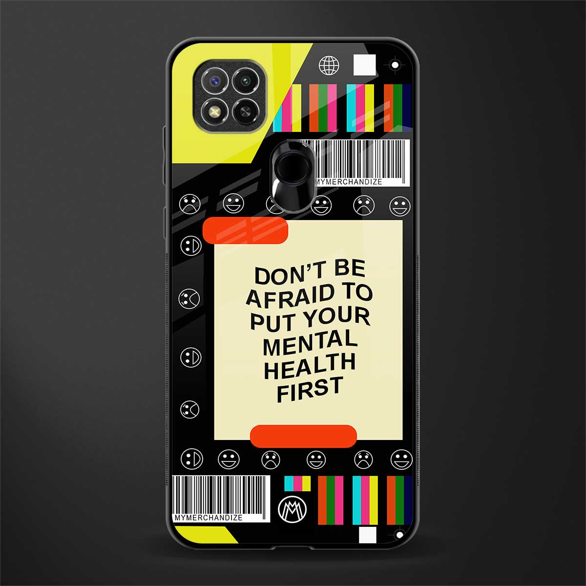 mental health glass case for redmi 9 image