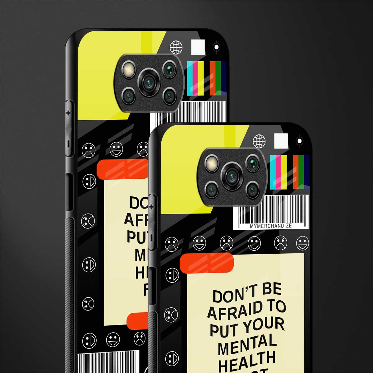 mental health glass case for poco x3 image-2