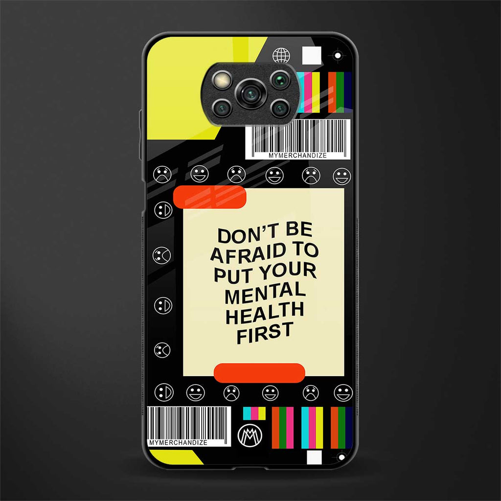 mental health glass case for poco x3 image