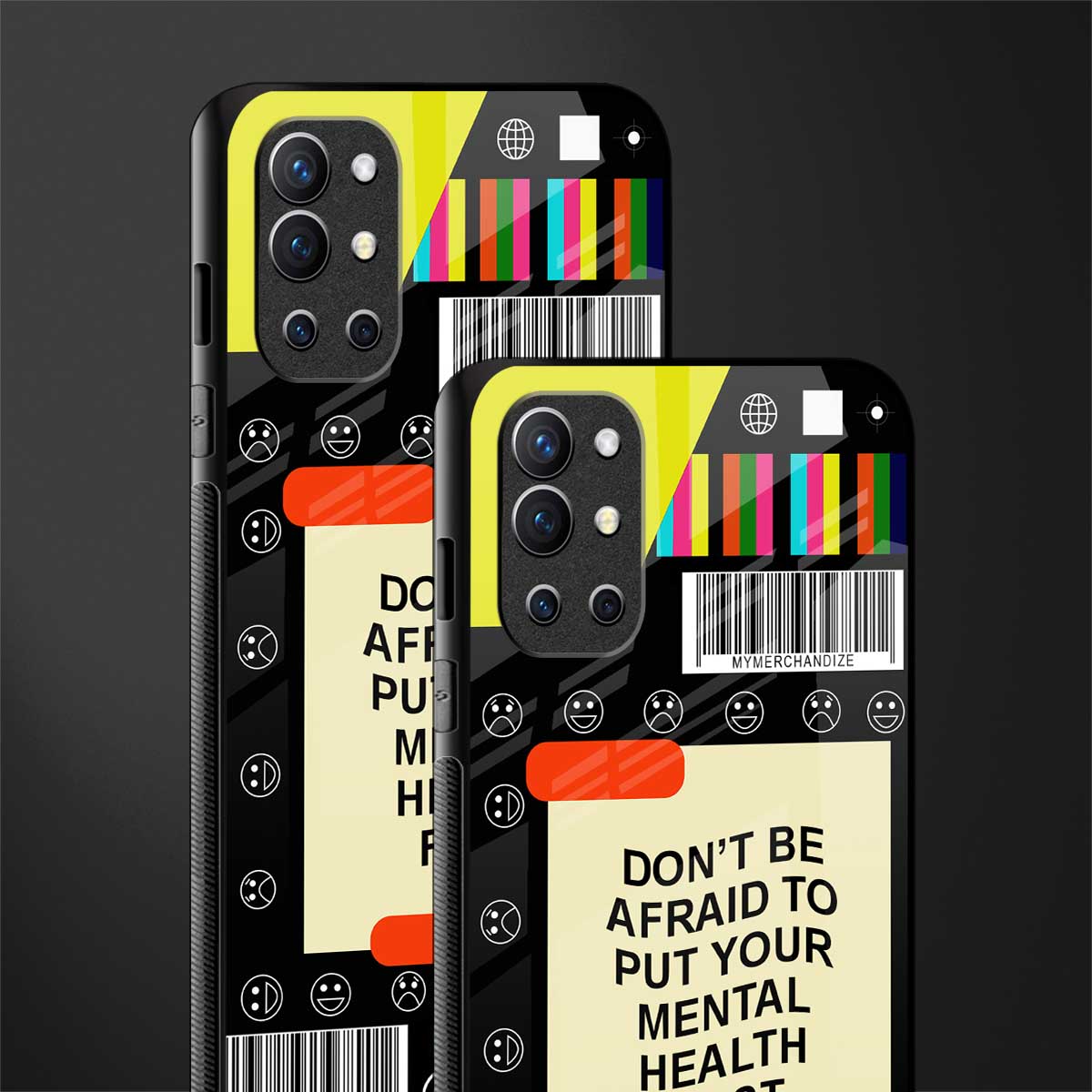 mental health glass case for oneplus 9r image-2