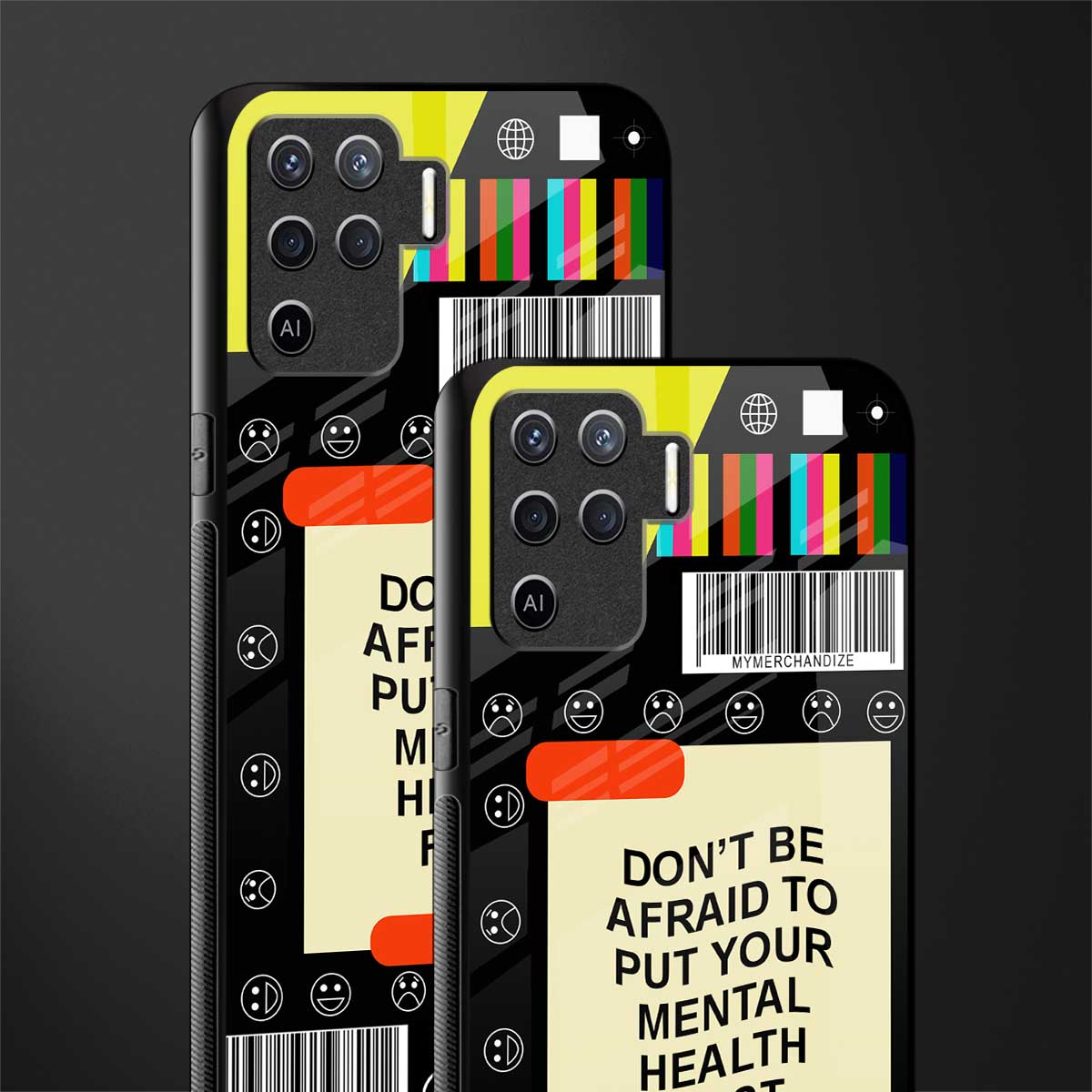 mental health glass case for oppo f19 pro image-2