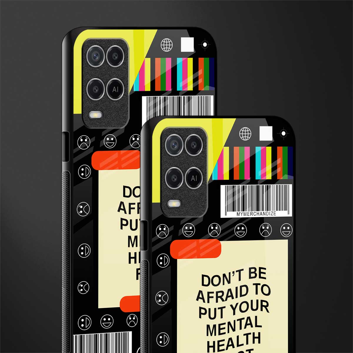 mental health glass case for oppo a54 image-2