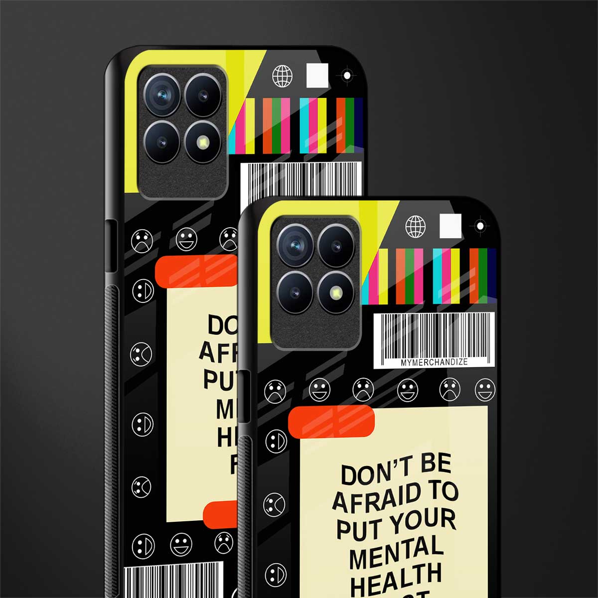 mental health glass case for realme 8i image-2