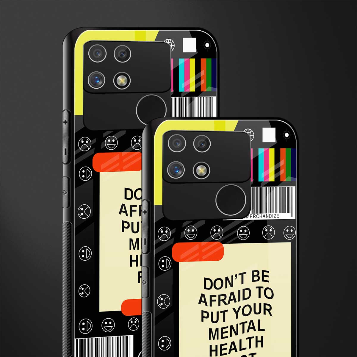 mental health back phone cover | glass case for realme narzo 50a