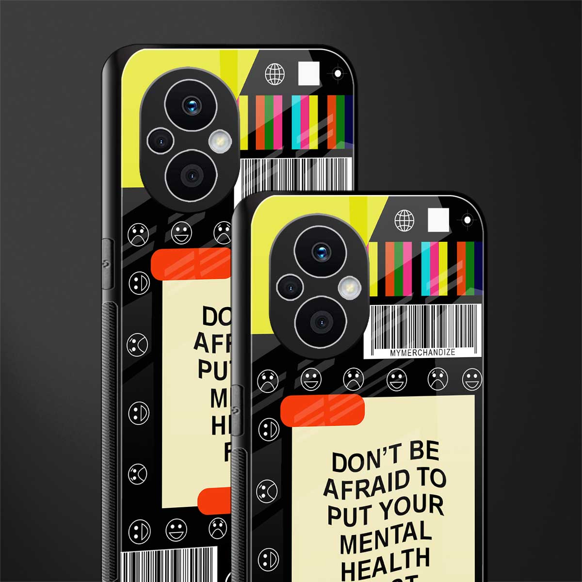 mental health back phone cover | glass case for oppo f21 pro 5g