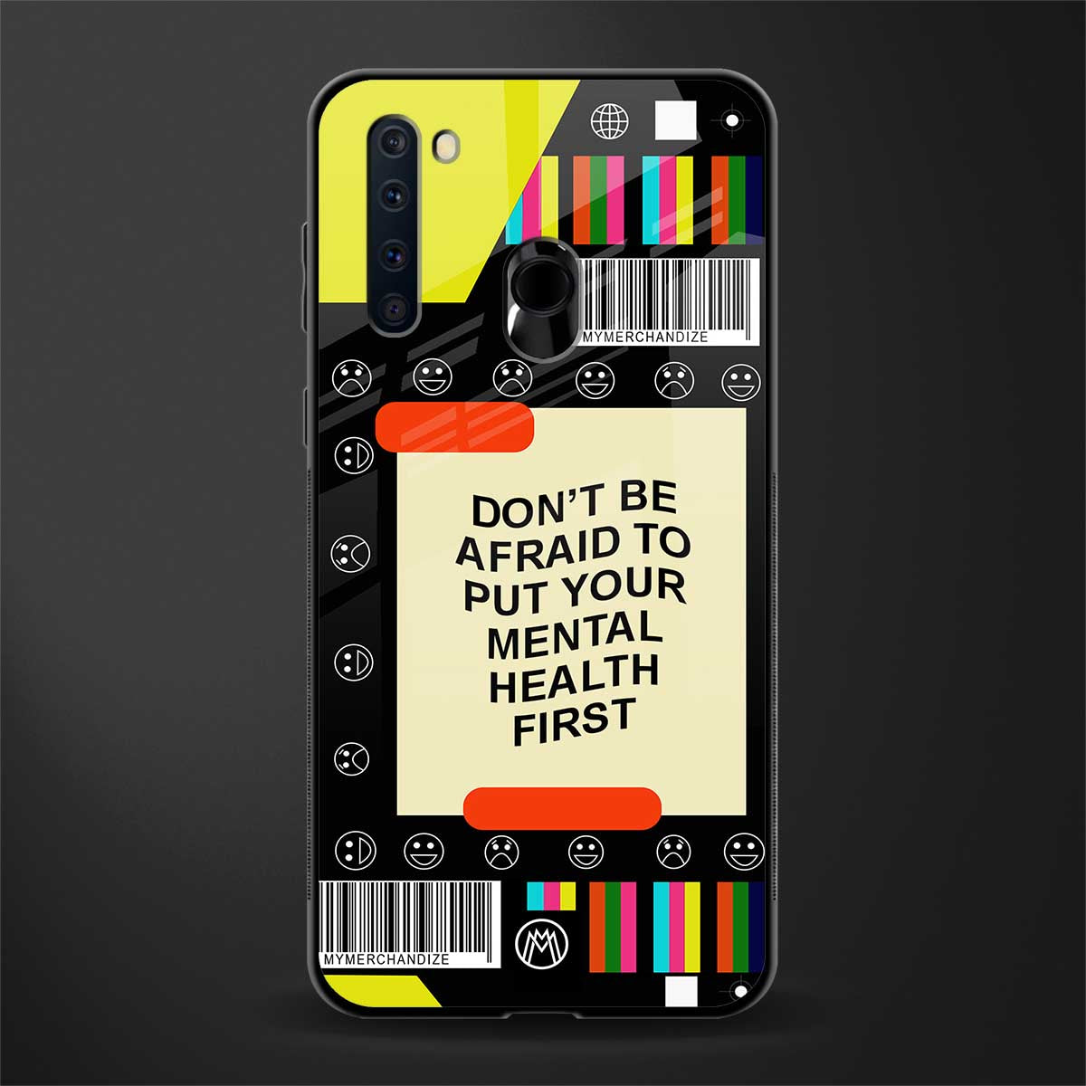 mental health glass case for samsung a21 image