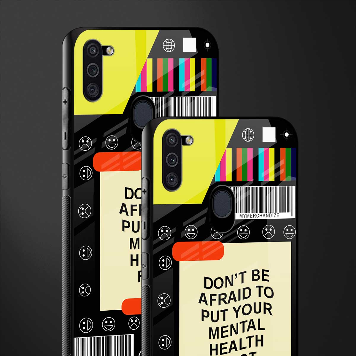 mental health glass case for samsung a11 image-2