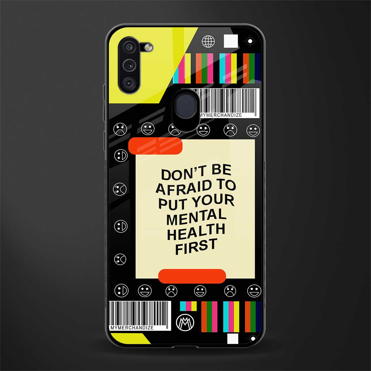 mental health glass case for samsung a11 image